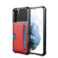 Per Samsung Galaxy S22 + 5G ZM02 Custodia per telefono con supporto per slot per schede (rossa)
