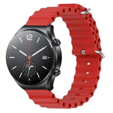 Per Xiaomi MI Watch S1 22mm Cinturino in silicone a tinta unita stile oceano (rosso)