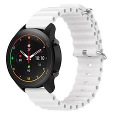 Per Xiaomi MI Watch S1 Pro 22mm Cinturino in silicone a tinta unita stile oceano (bianco)
