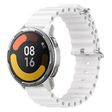 Per Xiaomi MI Watch Color 2 22mm Cinturino in silicone a tinta unita stile oceano (bianco)