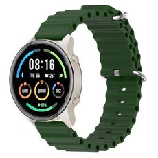 Per Xiaomi MI Watch Sport 22mm Cinturino in silicone a tinta unita stile oceano (verde militare)