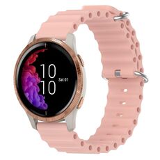 Per Garmin Venu 20mm Cinturino in silicone a tinta unita stile oceano (rosa)