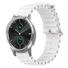 Per Garminmove Luxe 20mm Cinturino in silicone a tinta unita stile oceano (bianco)