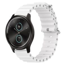 Per Garmin Garminmove Style 20mm Cinturino in silicone a tinta unita stile oceano (bianco)