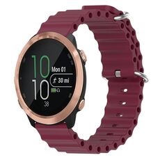 Per Garmin Forerunner 645 Music 20mm Cinturino in silicone a tinta unita stile oceano (bordeaux)