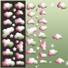 10 PCS Color Cloud Fine Flash Laser Decorazione Diario Mano Account Adesivo fai da te (verde rosso)