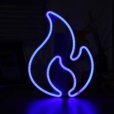NHD-HY-01 Luci decorative per feste a forma di fiamma a LED al neon USB (blu)