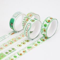 8 scatole 4 pezzi/scatola 15 mm x 2 m Avocado Girl Washi Tape Hand Account Materiale (consegna casuale)