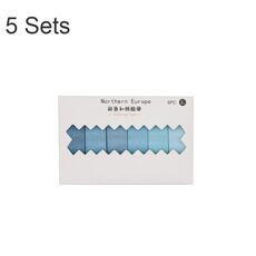 5 set 6 pezzi x 2 m nastro per account mano studente nastro arcobaleno Washi (blu sfumato)