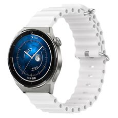Per Huawei Watch GT3 Pro 46mm 22mm Cinturino in silicone a tinta unita stile oceano (bianco)