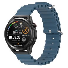 Per Huawei Watch GT Runner 22mm Cinturino in silicone a tinta unita stile oceano (grigio roccia)