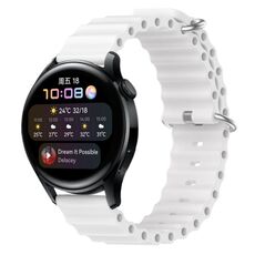 Per Huawei Watch 3 22mm Cinturino in silicone a tinta unita stile oceano (bianco)