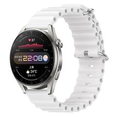 Per Huawei Watch 3 Pro 22mm Cinturino in silicone a tinta unita stile oceano (bianco)