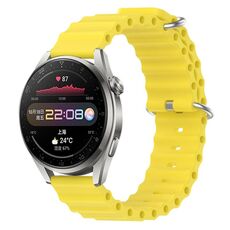 Per Huawei Watch 3 Pro 22mm Cinturino in silicone a tinta unita stile oceano (giallo)