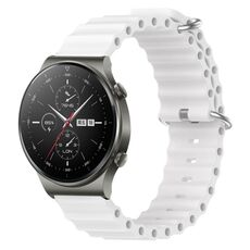Per Huawei GT2 Pro 22mm Cinturino in silicone a tinta unita stile oceano (bianco)