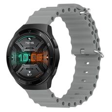 Per Huawei Watch GT 2E 22mm Cinturino in silicone a tinta unita stile oceano (grigio)
