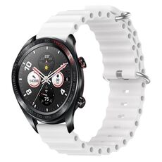 For Honor Watch Dream 22mm Cinturino in silicone a tinta unita stile oceano (bianco)