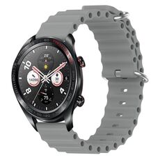 For Honor Watch Dream 22mm Cinturino in silicone a tinta unita stile oceano (grigio)