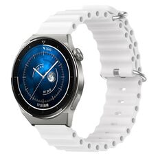 Per Huawei Watch GT3 Pro 43mm 20mm Cinturino in silicone a tinta unita stile oceano (bianco)