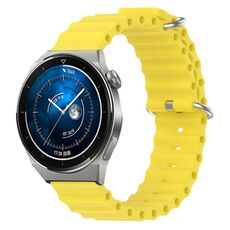 Per Huawei Watch GT3 Pro 43mm 20mm Cinturino in silicone a tinta unita stile oceano (giallo)