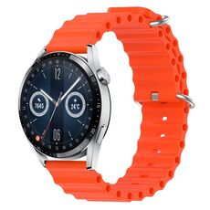 Per Huawei Watch GT3 42mm 20mm Cinturino in silicone a tinta unita stile oceano (arancione)