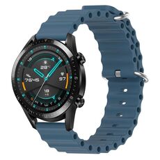 Per Huawei Watch GT2 42mm 20mm Cinturino in silicone a tinta unita stile oceano (grigio roccia)