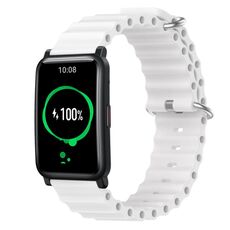 Cinturino per orologio For Honor Watch ES 20 mm in silicone a tinta unita stile oceano (bianco)