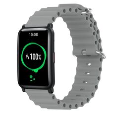 Cinturino per orologio For Honor Watch ES 20 mm stile oceano in silicone a tinta unita (grigio)