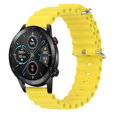 Per Honor MagicWatch2 42mm 20mm Cinturino in silicone a tinta unita stile oceano (giallo)
