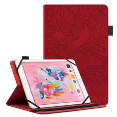 Per 10 pollici Life Tree Pattern Flip Custodia per tablet in pelle universale (rossa)