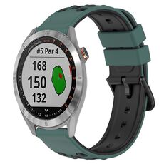 Per Garmin Approach S40 20mm Cinturino in silicone poroso bicolore (verde oliva + nero)