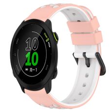 Per Garmin Forerunner 158 20mm Cinturino in silicone poroso bicolore (rosa + bianco)