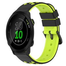 Per Garmin Forerunner 158 20mm Cinturino in silicone poroso bicolore (nero + verde lime)