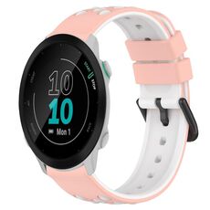 Per Garmin Forerunner 55 20mm Cinturino in silicone poroso bicolore (rosa + bianco)