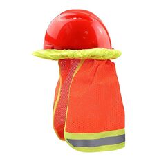 AH-004 Casco protettivo estivo per protezione solare Copri cappuccio riflettente traspirante senza cappello (rosso fluorescente)