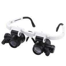 9892H-1 8x / 15x / 23x 2LED Lente d'ingrandimento montata sulla testa Occhiali di riparazione tipo Lente d'ingrandimento