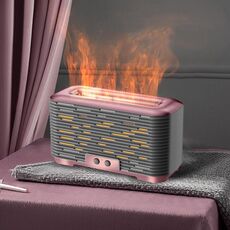 Umidificatore per aromaterapia a fiamma simulata da 350 ml con funzione di temporizzazione (oro rosa)