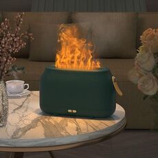Simulazione Fiamma Aromaterapia Umidificatore Camera da letto Luce ambientale, Colore: verde