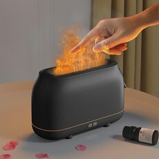Simulazione Fiamma Aromaterapia Umidificatore Camera da letto Luce ambientale, Colore: grigio