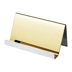 2 pezzi ZT7414 304 in acciaio inox specchio porta carte di nome desktop (oro)