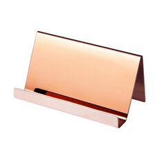 2 pezzi ZT7414 304 in acciaio inox specchio porta carte di nome desktop (oro rosa)