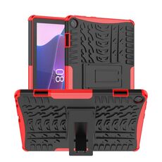 Per Lenovo Tab M10 3a generazione Tyre Texture TPU + Custodia per tablet PC con supporto (rosso)