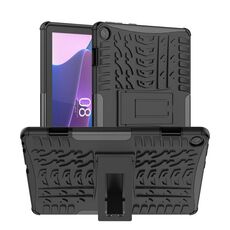 Per Lenovo Tab M10 3a generazione Tyre Texture TPU + Custodia per tablet PC con supporto (nero)