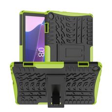 Per Lenovo Tab M10 3a generazione Tyre Texture TPU + Custodia per tablet PC con supporto (verde)