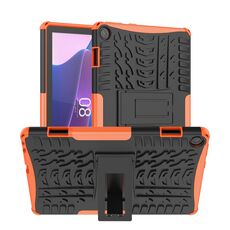 Per Lenovo Tab M10 3a generazione Tyre Texture TPU + Custodia per tablet PC con supporto (arancione)