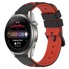 Per Huawei Watch 3 Pro Nuovo cinturino in silicone poroso da 22 mm (nero + rosso)