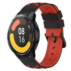 Per Xiaomi MI Watch Color 2 22mm Cinturino in silicone poroso bicolore (nero + rosso)