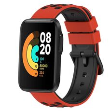 Per Xiaomi MI Watch Sport 22mm Cinturino in silicone poroso bicolore (rosso + nero)