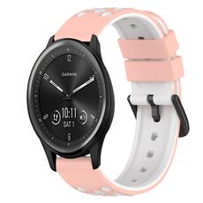 Per Garmin Vivomove Sport 20mm Cinturino in silicone bicolore (bianco + nero)