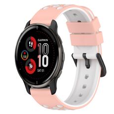Per Garmin Venu 2 Plus 20mm Cinturino in silicone bicolore (bianco + nero)